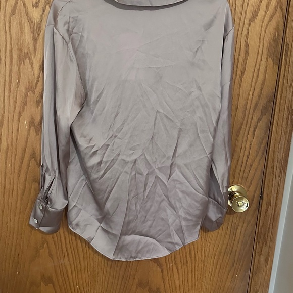 Zara Women's Taupe Button Down Shirt - Picture 2 of 3